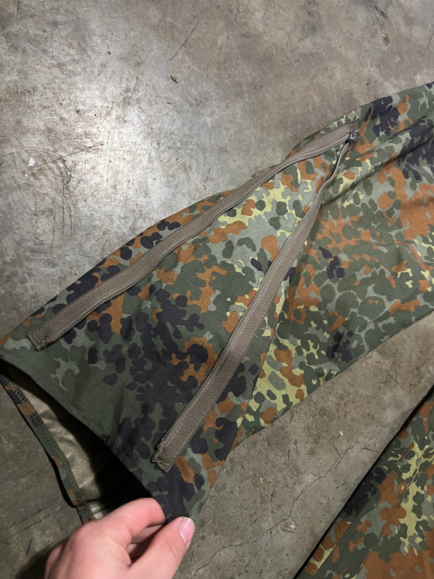 German Military Flecktarn Goretex Wet Weather Suspenders - Surplus