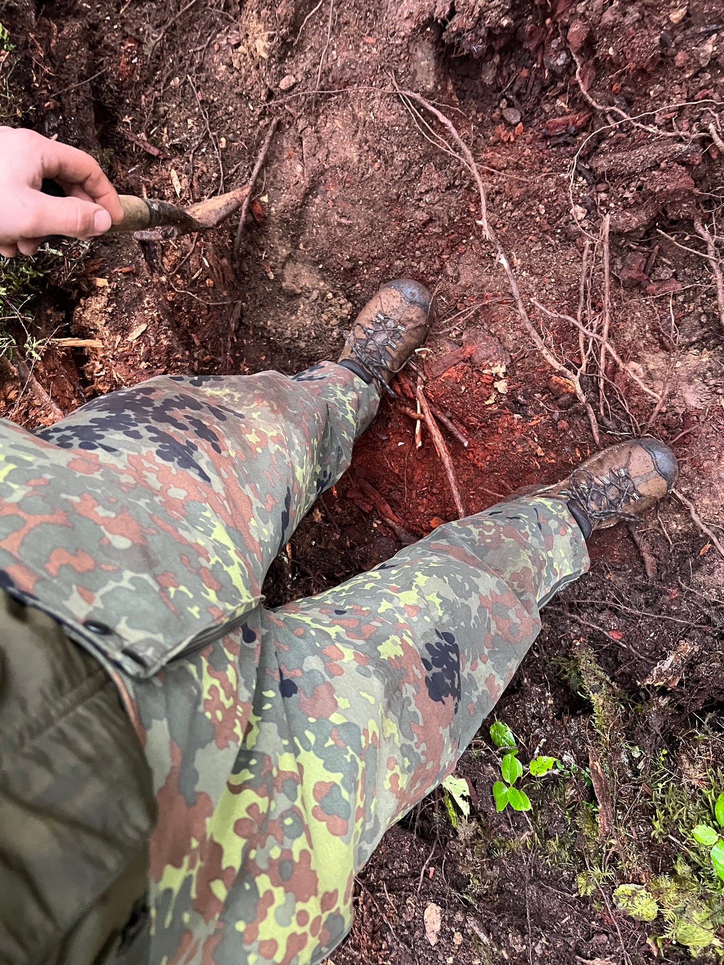 German Military Flecktarn Goretex Wet Weather Suspenders - Surplus